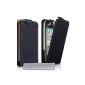 Mobile Madhouse TM Black Leather Flip Protective Case for Apple iPhone 4 / 4S with screen protector film (accessory)