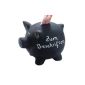 Piggy Bank ceramic for writing, blackboard paint, chalk board (Toys)