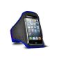 Fone-Case HTC One X + Fitness Sport Jogging Adjustable Arm Band Case (Blue) (Wireless Phone Accessory)