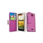 Accessory Master - Purple Book style leather case shell Case for HTC ONE S (Electronics)