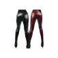 Sexy Stretch gloss wet look leggings with zigzag pattern red or black (Textiles)