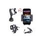 Car Holder 3 in 1 Multifunction Smartphone Wiko Darkfull, Darknight and Darkmoon (air vent mounting, windshield and dashboard) + BONUS Car Charger (Electronics)