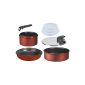Tefal L3219902 Ingenio Induction - Cookware Set 10 Parts Aluminium Red Surprise: 2 Pots (16/20 cm) + 2 stoves (22/26 cm) + 1 sauté pan (24 cm) + 3 airtight lids (16/18/20 cm) + 1 anti-spray cover (20/26 cm) + 1 handle (Housewares)