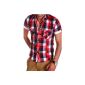 MT Styles short-sleeved plaid shirt Slim Fit BH-499 (Textiles)