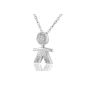 Dormith® 925 sterling silver pendant necklace female human form to AAA White Gold Plated Cubic Zirconia (Jewelry)