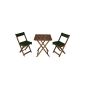 Balkonset Crete made of acacia wood 3 parts, with green pad, table 60x60 (garden products)