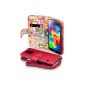 Terrapin Pouch Leather Case for Samsung Galaxy S5 (Red (Lily Floral Textile Interior))