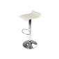 Bar stool - WHITE - 360 ° rotating - with footrest - adjustable height: 65 - 85 cm - chrome and leatherette - VARIOUS COLORS