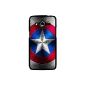 Black hard cover for 4G Galaxy Core Designs with print shield an American captain (Electronics)