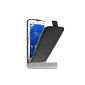 Caseflex Case Sony Xperia Z3 Compact Case Black Real Genuine Leather Flip Case (Electronics)