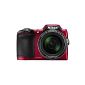 Nikon Coolpix L840 Digital Camera (16 Megapixel, 38-fach opt. Zoom, 7.6 cm (3 inch) LCD display, USB 2.0, image stabilized) Red (Electronics)