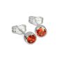 SilberDream Earrings - orange zircon earrings - 925 Sterling silver for women - SDO503O (Jewelry)