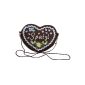 Ladies Dirndl handbag shoulder bag Heart Spatzl XL (25x20 cm) brown (Textiles)