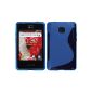 Silicone Case for LG Optimus L3 II - S-style blue - Cover PhoneNatic ​​Cover + Protector (Electronics)