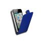Cadorabo!  PREMIUM Iphone 4 / 4S Case / Cover Protection and safety design magnetic closure FLIP CASE PU Ciur for blue (Electronics)