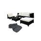 Garden furniture TecTake Resin Braided Poly Rattan Aluminium black set with two covers