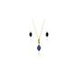 Parure Necklace and Earrings - 135P0232 - 4 - Female - Yellow gold 375/1000 (9 Cts) Gr 0.96 - Sapphire (Jewelry)
