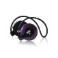 August EP615 - Wireless Headset Bluetooth V4.0 NFC - Audio Stereo Headset with Microphone Integrated Handsfree Kit - supra-aural headphones for smartphones, iPhone, iPad, PC, tablets ... (Purple) (Wireless Phone Accessory )