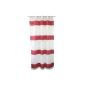 Gozze, Casablanca curtain 140x245 cm, striped, silk woven look, red, ready to install, chrome eyelets 8, of fusible hem tape, translucent, silky fabric of good quality (Kitchen)