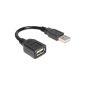 CABLE USB 2.0 extension A / A FLEXIBLE - Adapter - Digital / data / extension cable DeLOCK Cable 0.16 m - 4-pole-Fi - Black, 83261 (electronics)