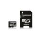 Transcend Hi-Speed ​​Micro SDHC 16GB Class 6 Memory Card with SD Adapter (accessory)