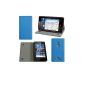 Case luxury Nokia Lumia 925 Blue Ultra Slim Leather Style with Stand - Case protective shell Nokia Lumia 925 blue - accessories pouch discovery XEPTIO Price: Exceptional box!  (Electronic devices)