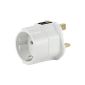 Pure² 3x Reisestecker white with earthed power adapters Germany / Euro (EU) Schuko to United Kingdom (UK) CE certified (optional)