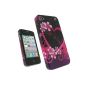 igadgitz Hardcase Case Pouch Cover Case Hard Case with pattern Flowers and Rose Heart color for Apple iPhone 4 HD 16gb & 32gb gb + free screen protector (Electronics)