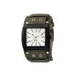 Edc men's wristwatch glorious hero - olive green quartz analog leather EE100351002 (clock)