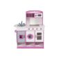 Impag® Children Kitchen Play Kitchen Wood Kitchen 100 x 80 x 40 cm Star Pink (Toy)
