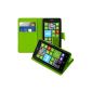 kwmobile® elegant leather case for Nokia Lumia 625 with magnetic closure and function support Neon green (Wireless Phone Accessory)