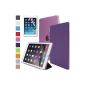 Besdata® Ultrathin Stylish Smart Cover Leather Case Protective Carrying Case + Back Case for ipad 2 air - including screen protector cleaning cloth with pin Multi Stand Auto Sleep Wake (iPad Air 2, Purple) -. PT9805 (Personal Computers)