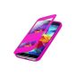 Flip Cover Case Samsung Galaxy S5 accept G900 Case Cover Pink S-ViewStyle + with window + of calls without opening the cover + film (Electronics)