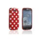 Demarkt Silicone Cover Case for Samsung Galaxy S3 I9300 Case Cover Cover TPU Cover Case Shell With White Point (Red) (Electronics)