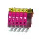 NTT® 5 x cartridges XL with chip, compatible with Canon CLI-521M magenta / red, economy pack (Office supplies & stationery)