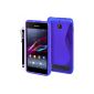 BAAS® Sony Xperia E1 - Blue S-Line Silicone Gel Case + 2X Screen Protector Film + Stylus (Electronics)
