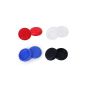 4 Pairs Thumbstick caps Joystick Plastic caps for PlayStation 4 PS4 Controller - Black + Red + Blue + Clair (Video Game)