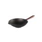Skeppshult 0865T Wok 3.5 liters with wooden handle from Swedish beech and helper handle - suitable for all heat sources, including induction Ø 30 cm (household goods)