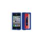 IProtect ORIGINAL RETRO STYLE HIGH CLASS CASSETTE / TAPE Silicone Case Blue / Blue for iPhone 4 (Electronics)