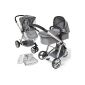 TecTake 3 1 children's car travel stroller Baby Jogger stroller combined gray sports child car + net + rain cover (Baby Care)