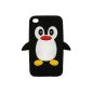 New !!  Novelty Penguin Silicone Skin Case Cover Case in Black for iPod Touch 4 / 4G (Electronics)