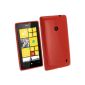iGadgitz TPU Case Brilliant Red Case for Nokia Lumia 520 Windows Smartphone + Screen Protector (Wireless Phone Accessory)