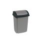 Plast Team 13423220 bin with swing lid, 10 L, silver / gray (household goods)