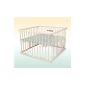 Kidsmax playpens playpen David 75x100 white lacquered incl. Game balls, cushion floor, slip rungs, height adjustment and casters (Baby Product)