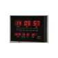 LED - Wall Clock with Date & Temperature display red - LED clock