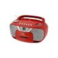Elta 6770 stereo radio recorder (CD player, FM / AM tuner, cassette deck, 50 Watt PMPO) Red (Electronics)