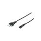 Wentronic power cord (Euro plug to double jack) 5 m black (Accessories)