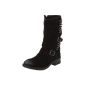 Fashion and rock boots black suede