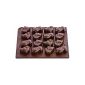 Household can Silikonbackform Pralinenform cats for 16 chocolates brown
