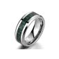 MunkiMix 8mm tungsten carbide tungsten carbon Carbon Fiber carbon fiber ring band Silver Black Green Comfortable fit wedding Wedding Rings Wedding Elegant size 60 (19.1) Men (jewelry)
